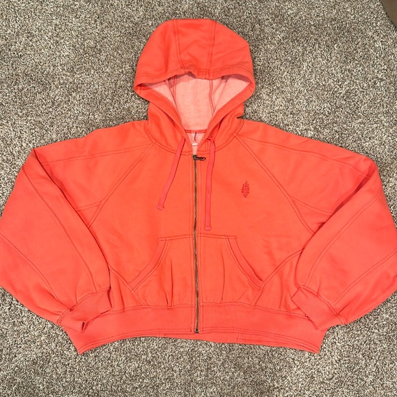 FP Movement by Free People Tops - Free People Movement Sideline Zip Up Hoodie Sweatshirt Coral Medium
